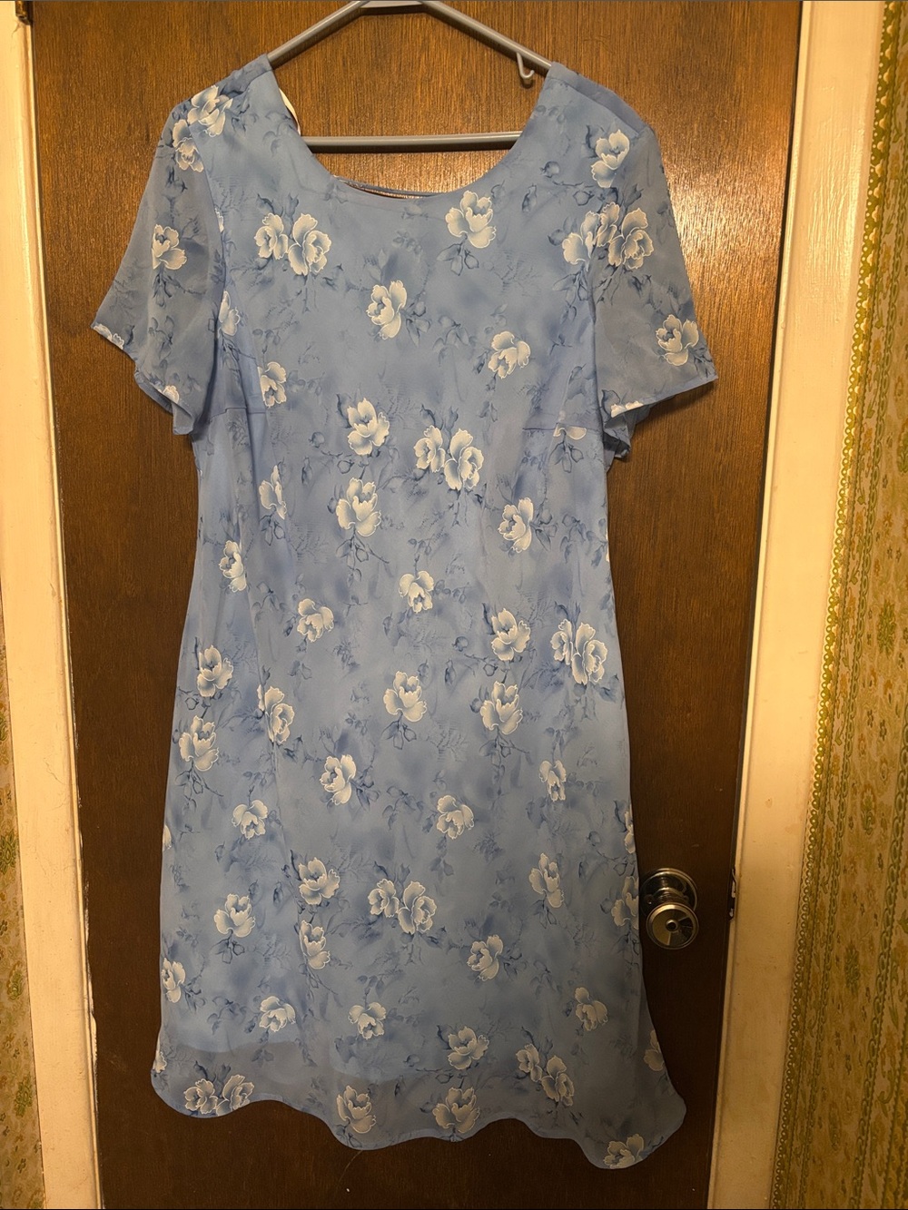 Kathie Lee Collection Light Blue Floral Midi Dress